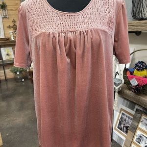 Velvet blush top Sz L
